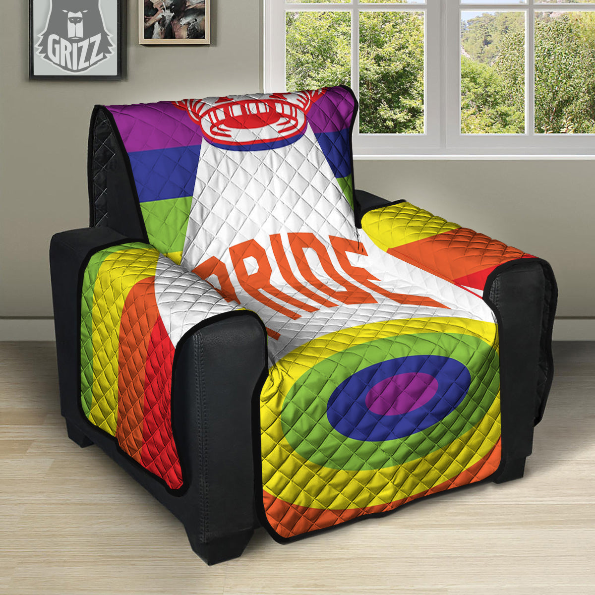 UFO LGBT Pride Rainbow Print Recliner Protector-grizzshop