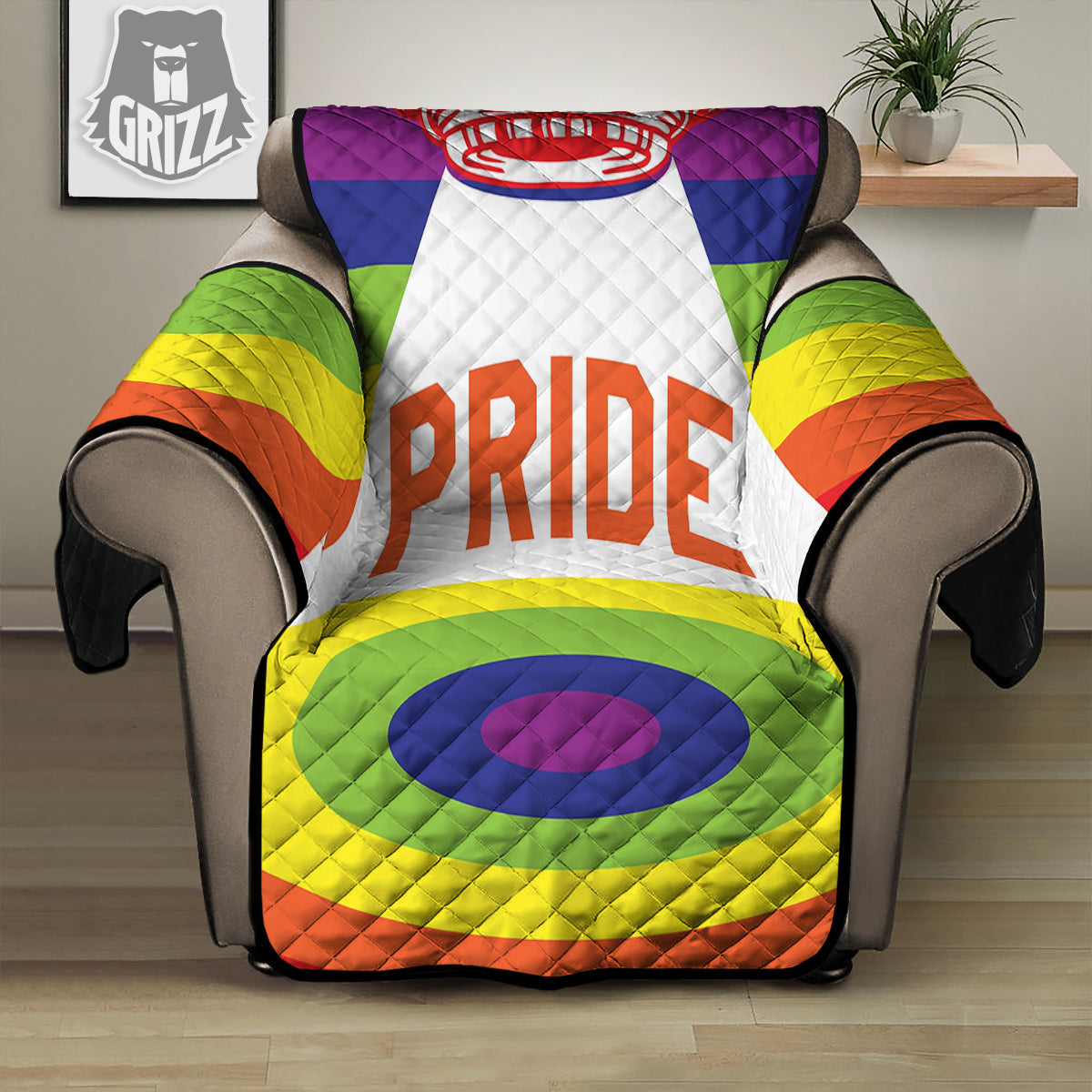 UFO LGBT Pride Rainbow Print Recliner Protector-grizzshop