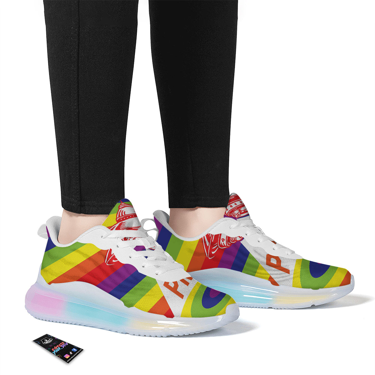 UFO LGBT Pride Rainbow Print Running Sneakers-grizzshop