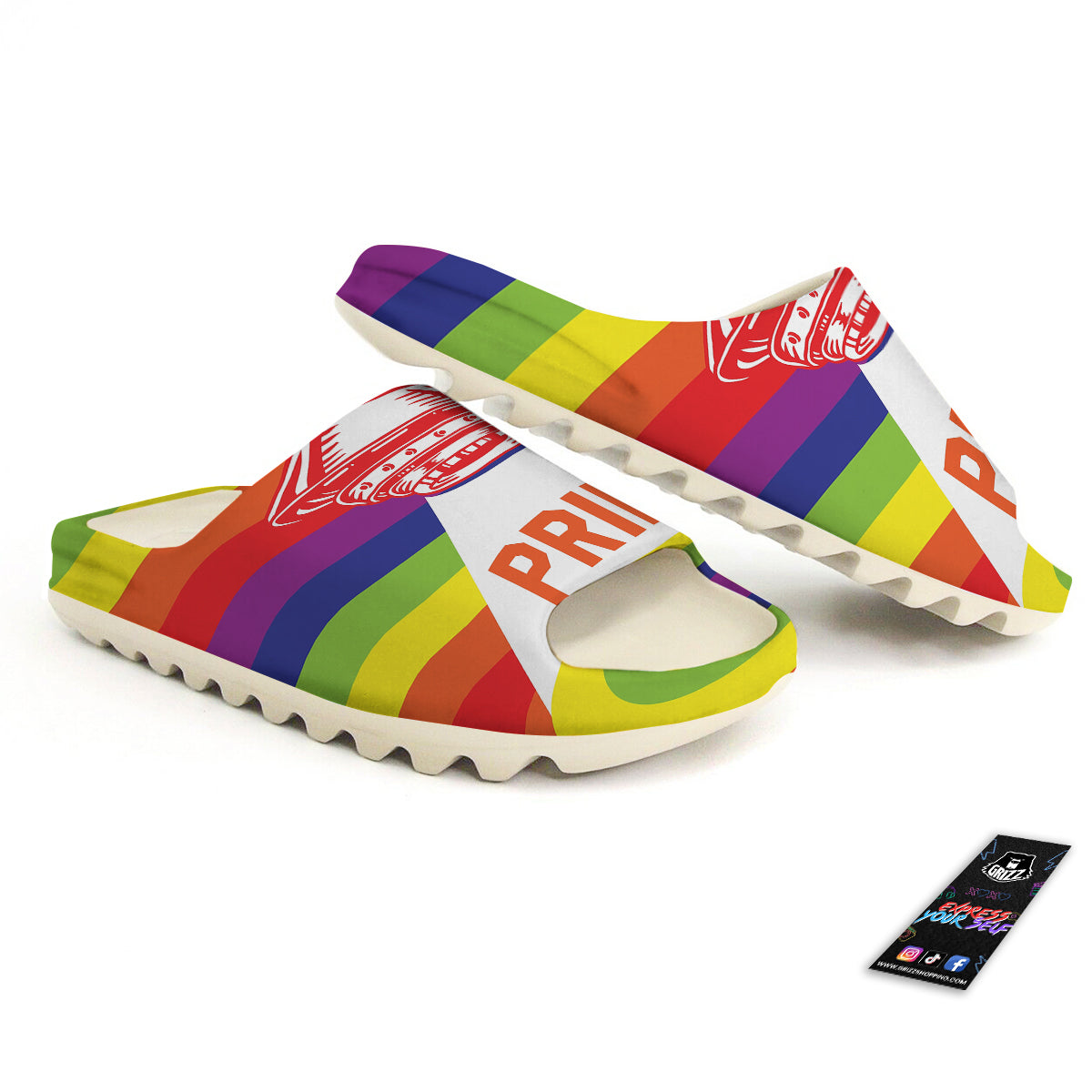 UFO LGBT Pride Rainbow Print Sandals-grizzshop