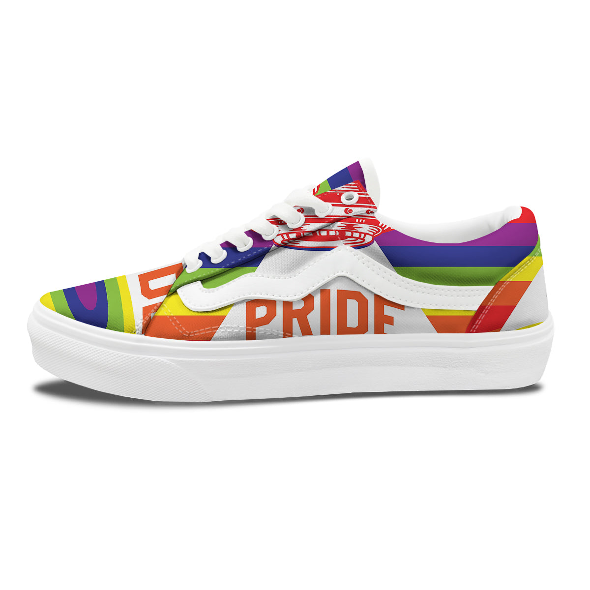 UFO LGBT Pride Rainbow Print Skate Shoes-grizzshop