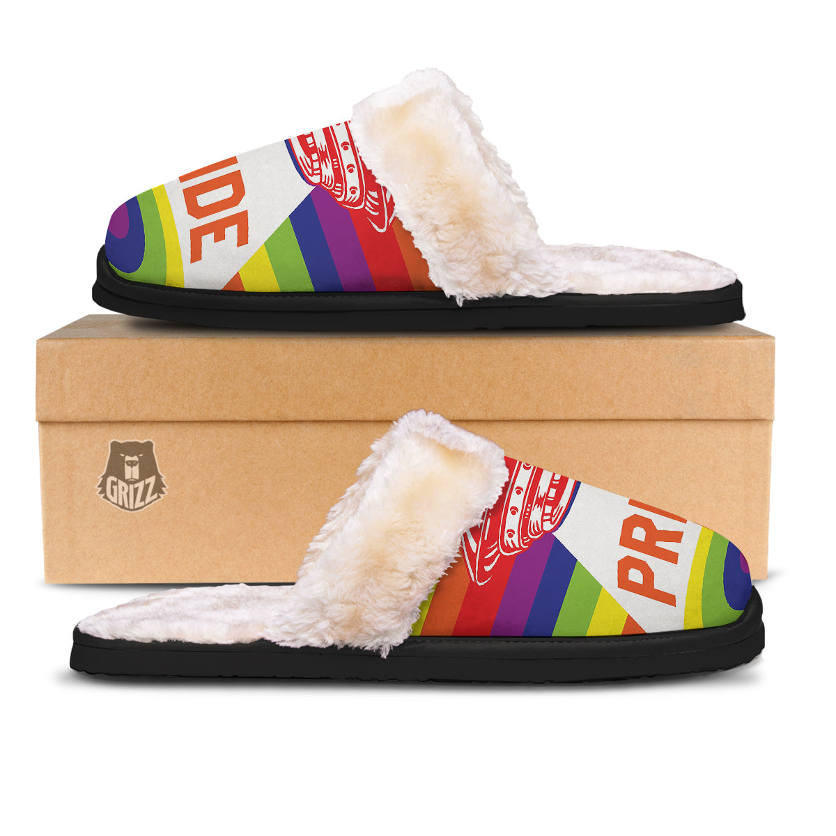 UFO LGBT Pride Rainbow Print Slippers-grizzshop