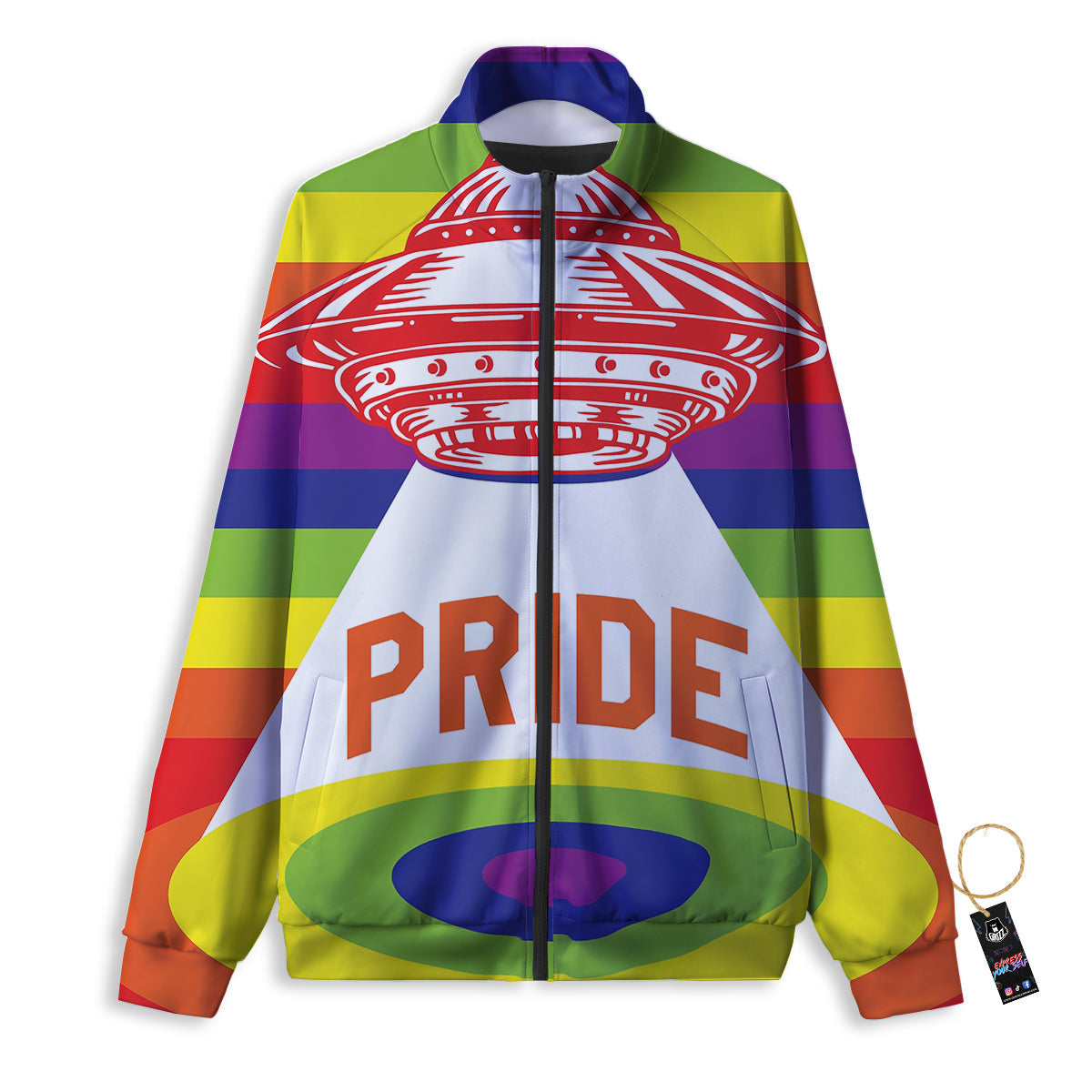 UFO LGBT Pride Rainbow Print Track Jacket-grizzshop