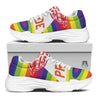 UFO LGBT Pride Rainbow Print White Chunky Shoes-grizzshop