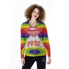 UFO LGBT Pride Rainbow Print Women's Long Sleeve Shirts-grizzshop