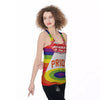 UFO LGBT Pride Rainbow Print Women's Racerback Tank Top-grizzshop