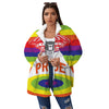 UFO LGBT Pride Rainbow Print Women's Sherpa Jacket-grizzshop