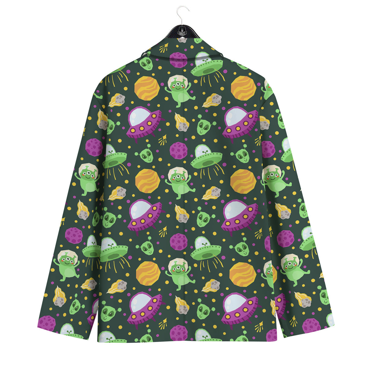UFO Little Green Alien Print Pattern Men's Sport Coat-grizzshop