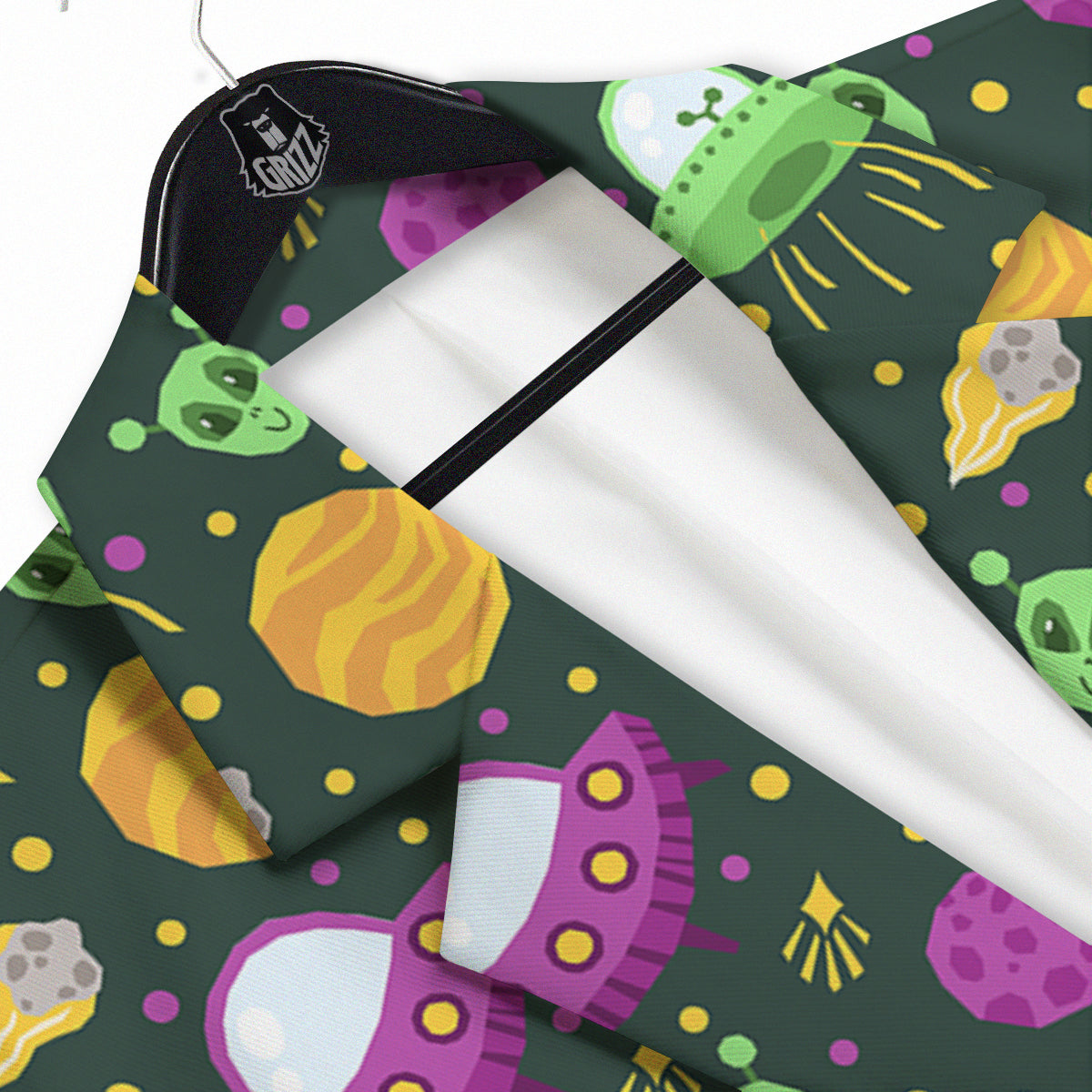 UFO Little Green Alien Print Pattern Men's Sport Coat-grizzshop