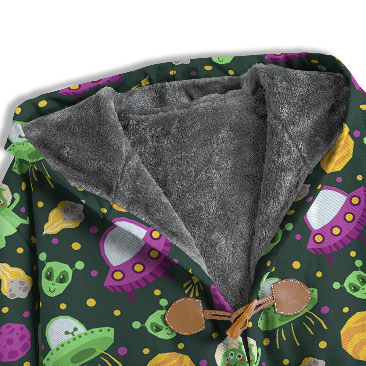UFO Little Green Alien Print Pattern Men's Windbreaker Jacket-grizzshop