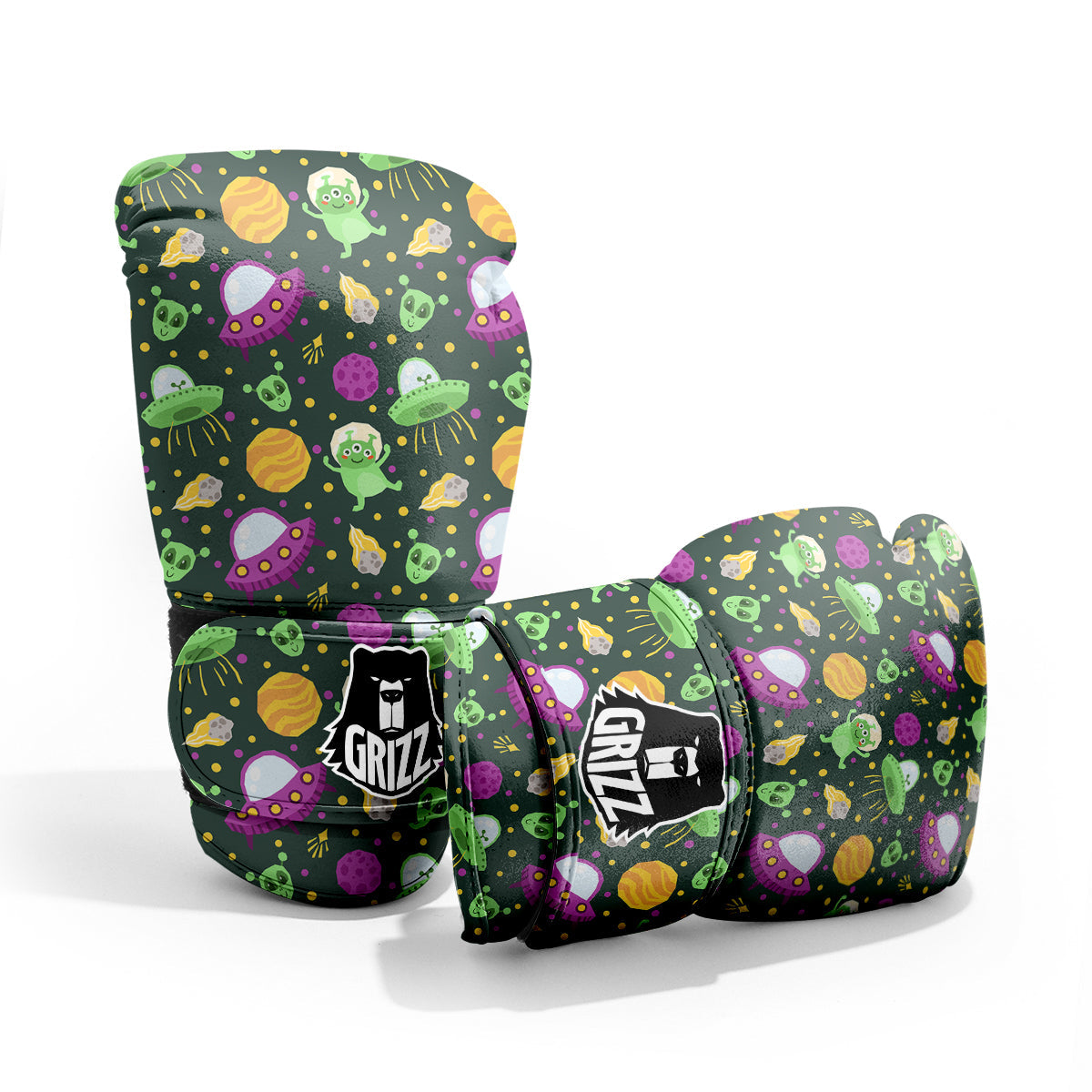 UFO Little Green Alien Print Pattern Pro Boxing Glove