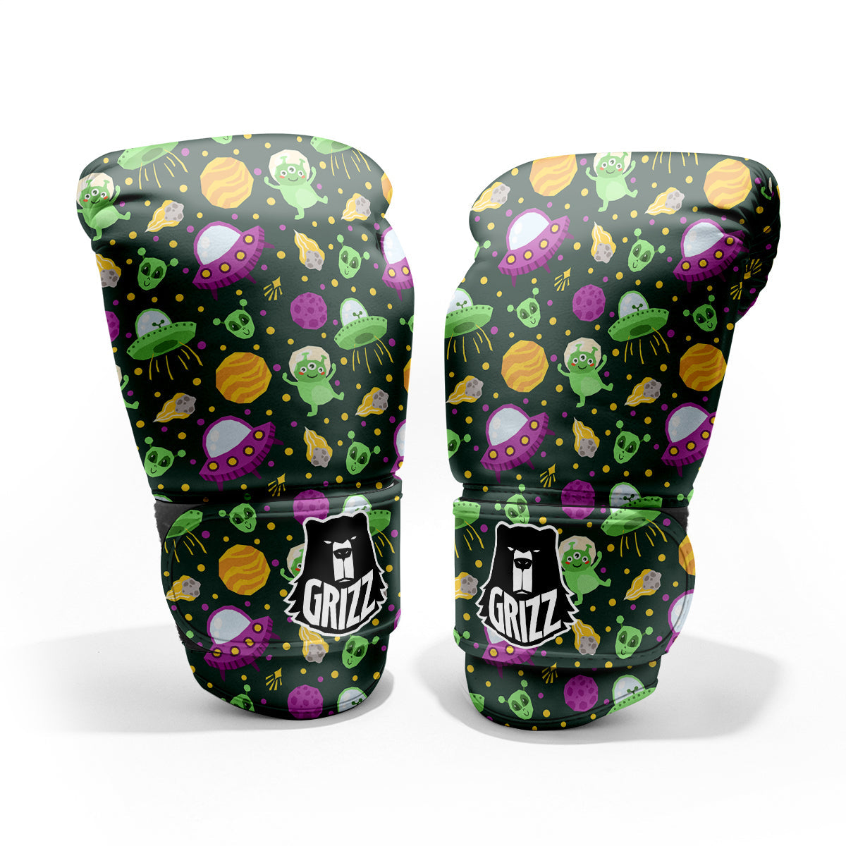 UFO Little Green Alien Print Pattern Pro Boxing Glove