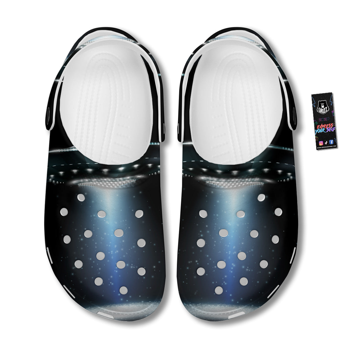 UFO Night Dark Print Clog-grizzshop