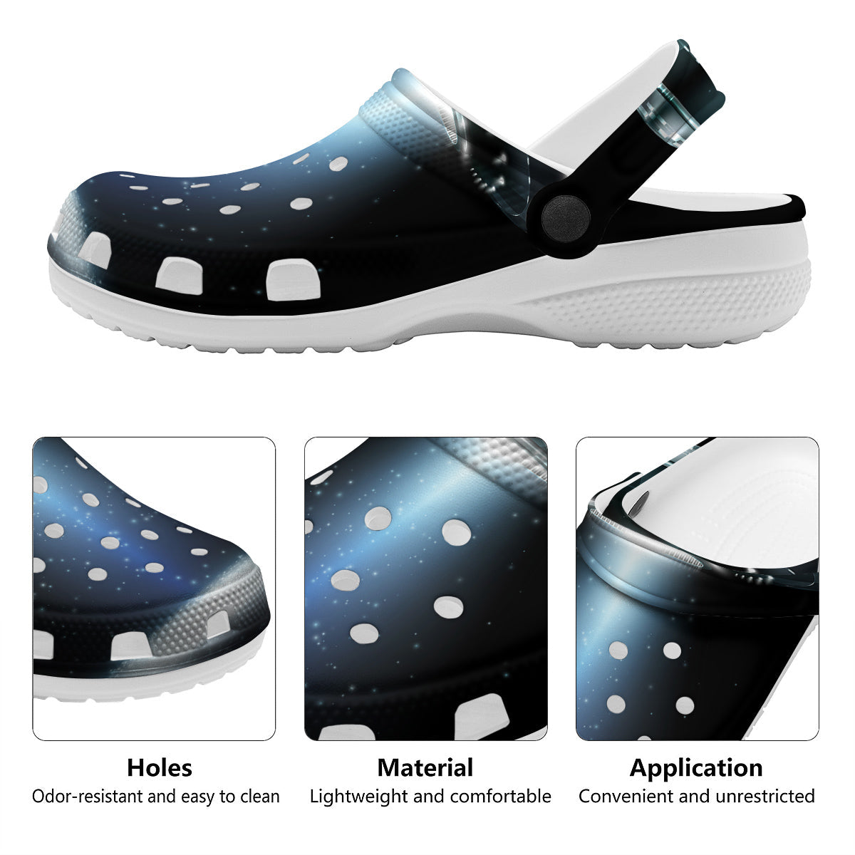 UFO Night Dark Print Clog-grizzshop