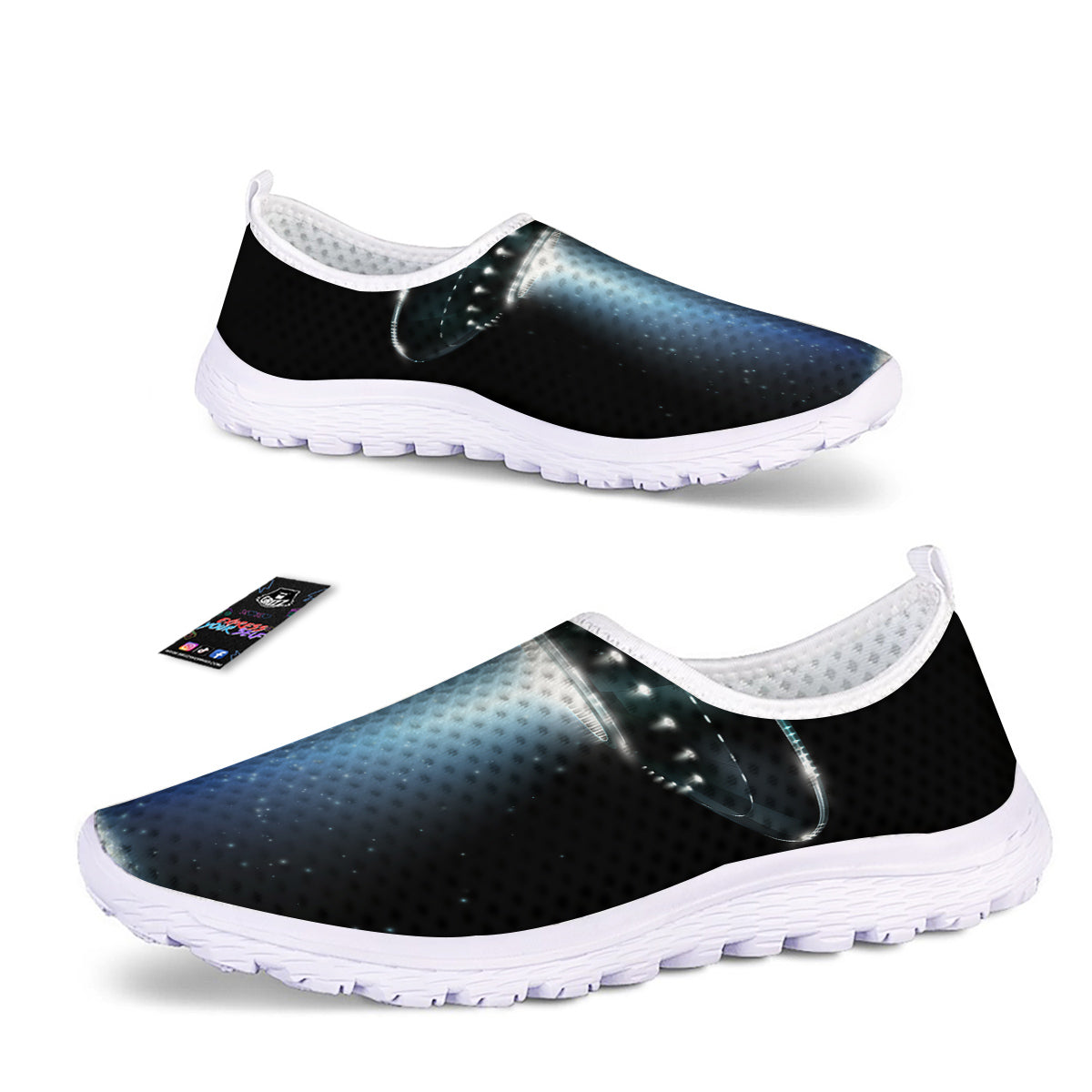 UFO Night Dark Print Nurse Shoes-grizzshop