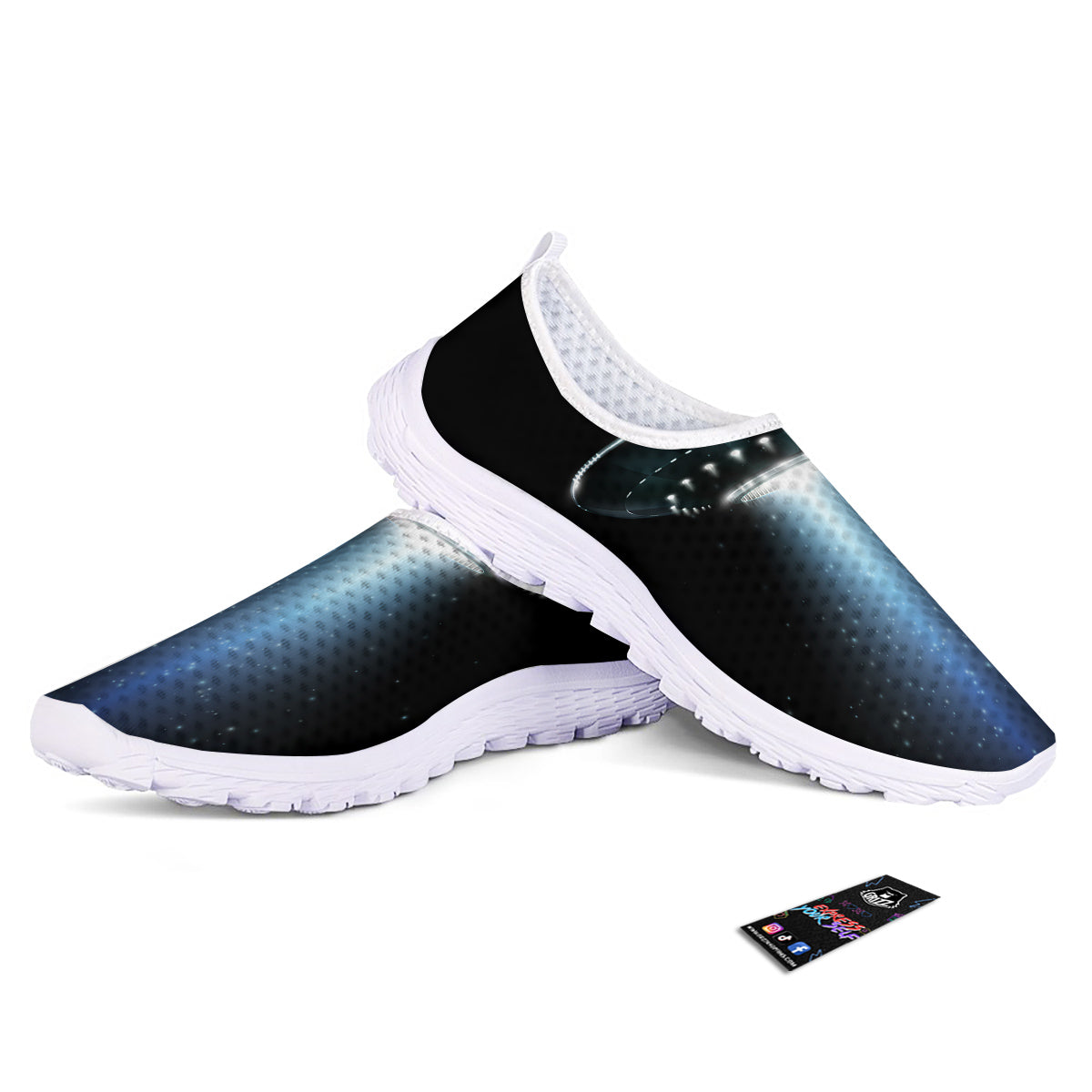 UFO Night Dark Print Nurse Shoes-grizzshop
