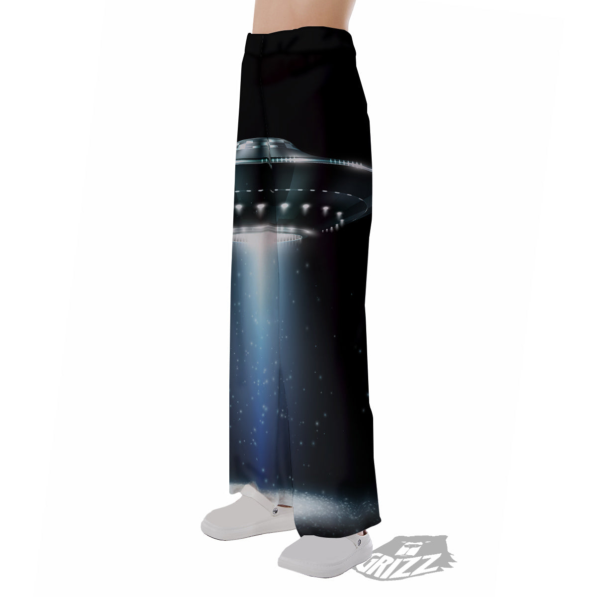 UFO Night Dark Print Pajama Pants-grizzshop
