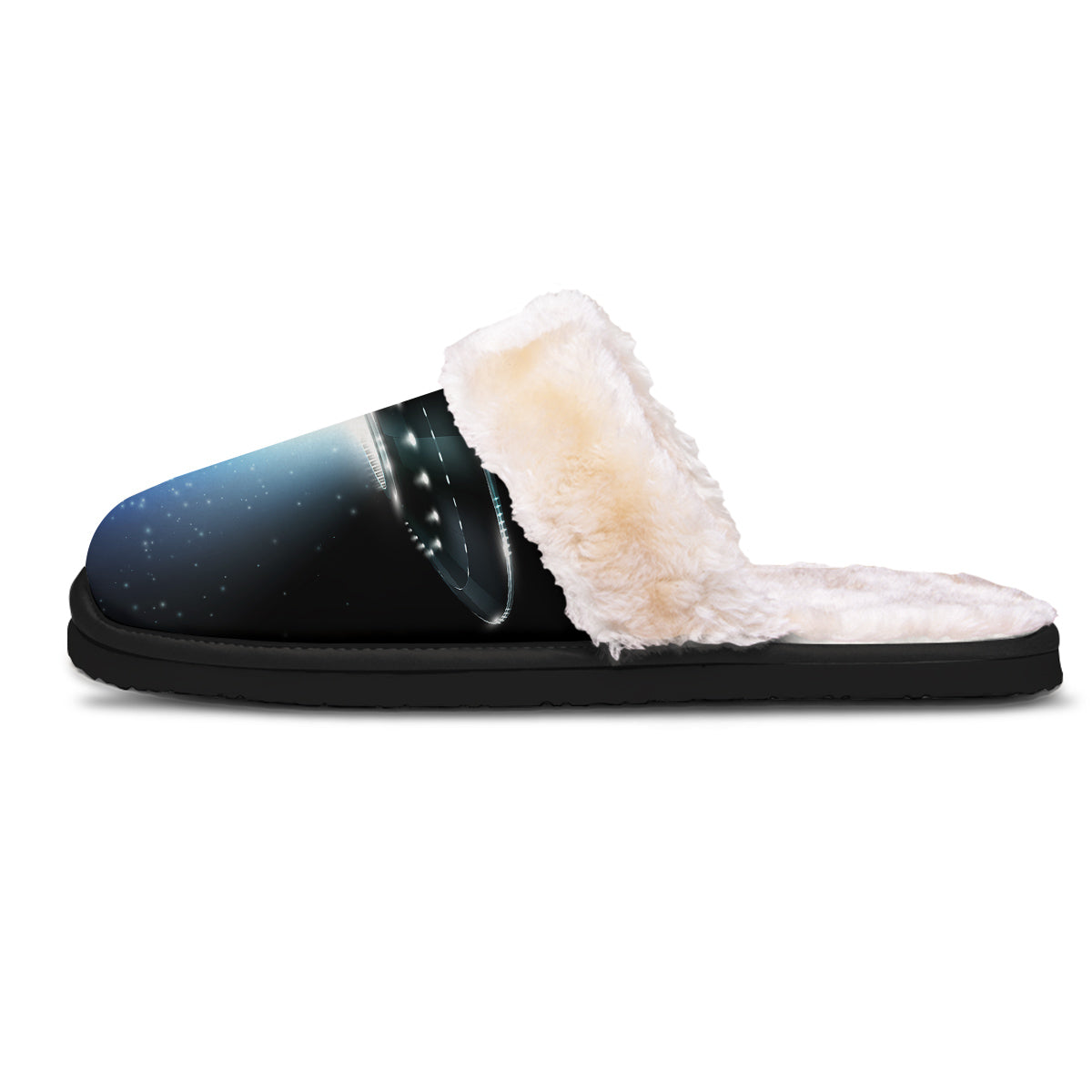 UFO Night Dark Print Slippers-grizzshop
