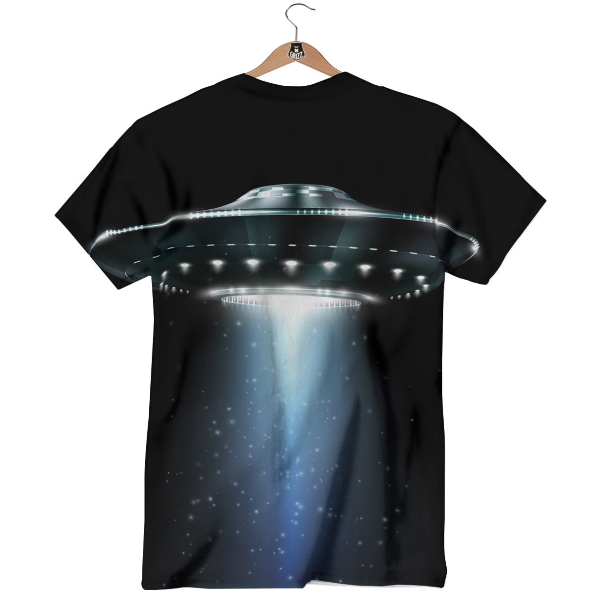 UFO Night Dark Print T-Shirt-grizzshop