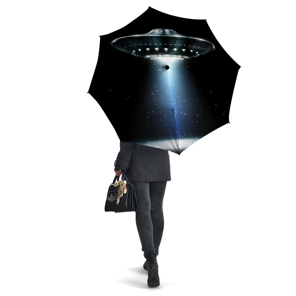 UFO Night Dark Print Umbrella-grizzshop