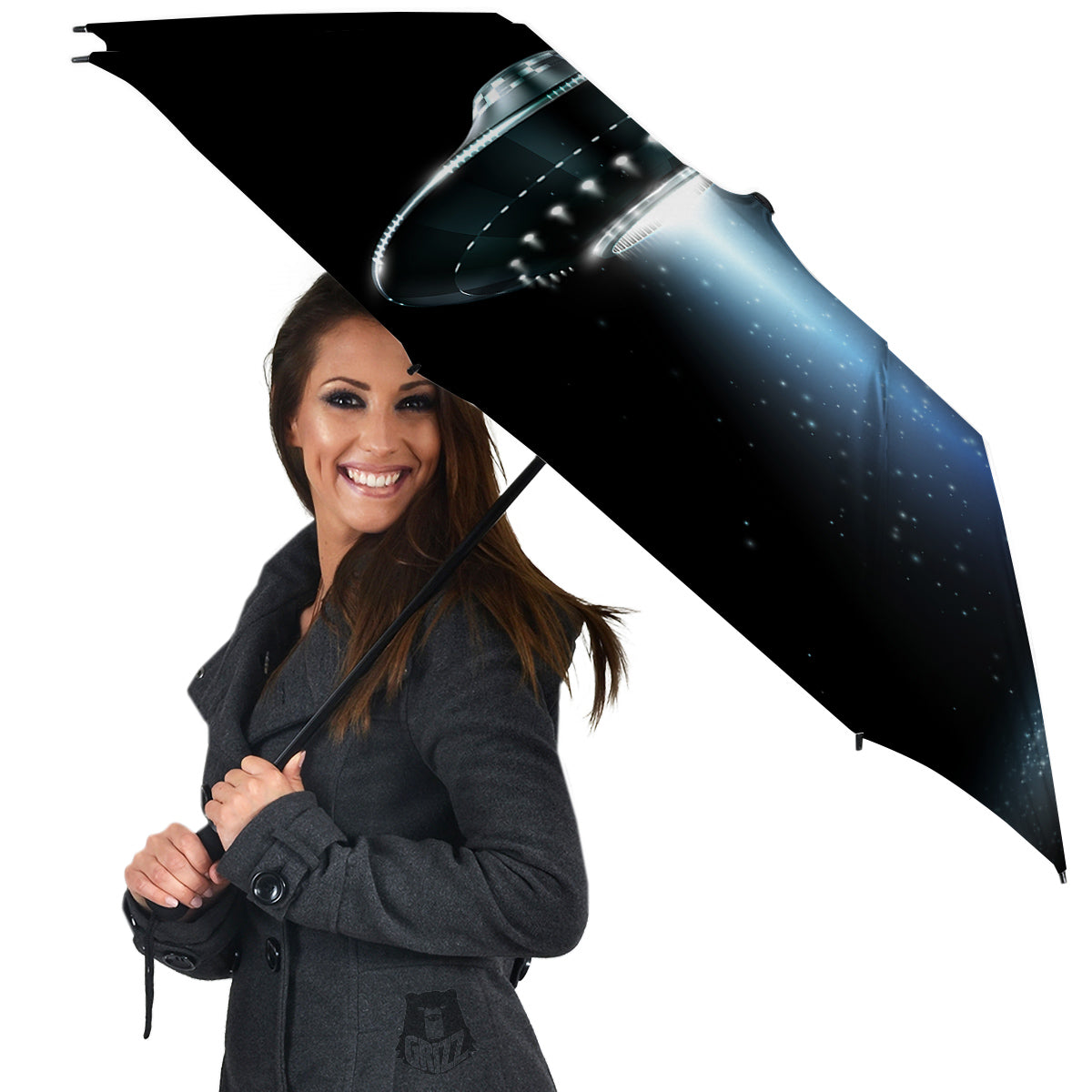 UFO Night Dark Print Umbrella-grizzshop