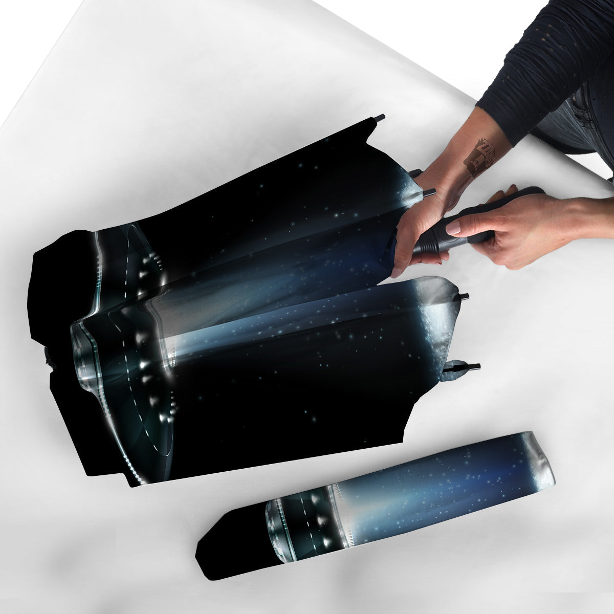 UFO Night Dark Print Umbrella-grizzshop