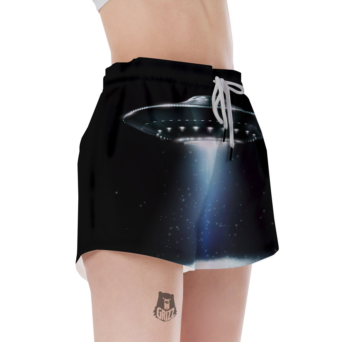 UFO Night Dark Print Women's Shorts-grizzshop