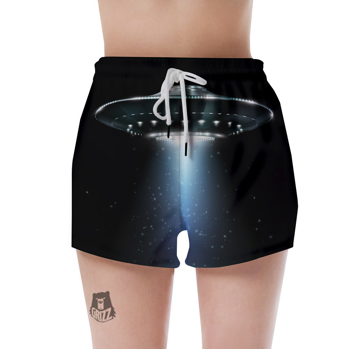 UFO Night Dark Print Women's Shorts-grizzshop