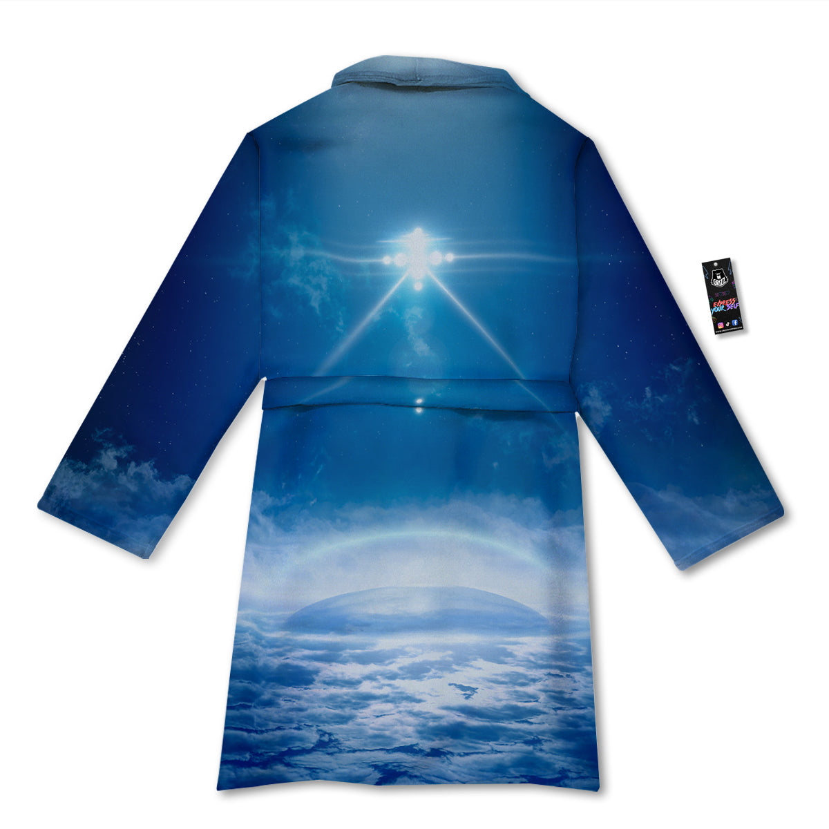 UFO On Planet Earth Print Bathrobe-grizzshop