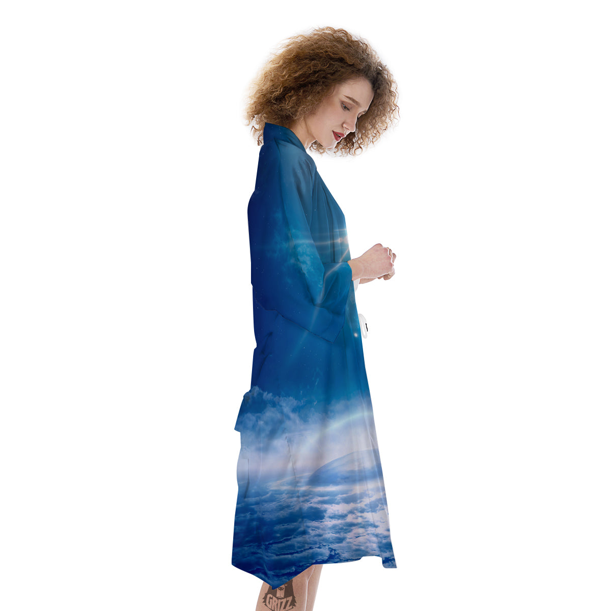 UFO On Planet Earth Print Kimono-grizzshop
