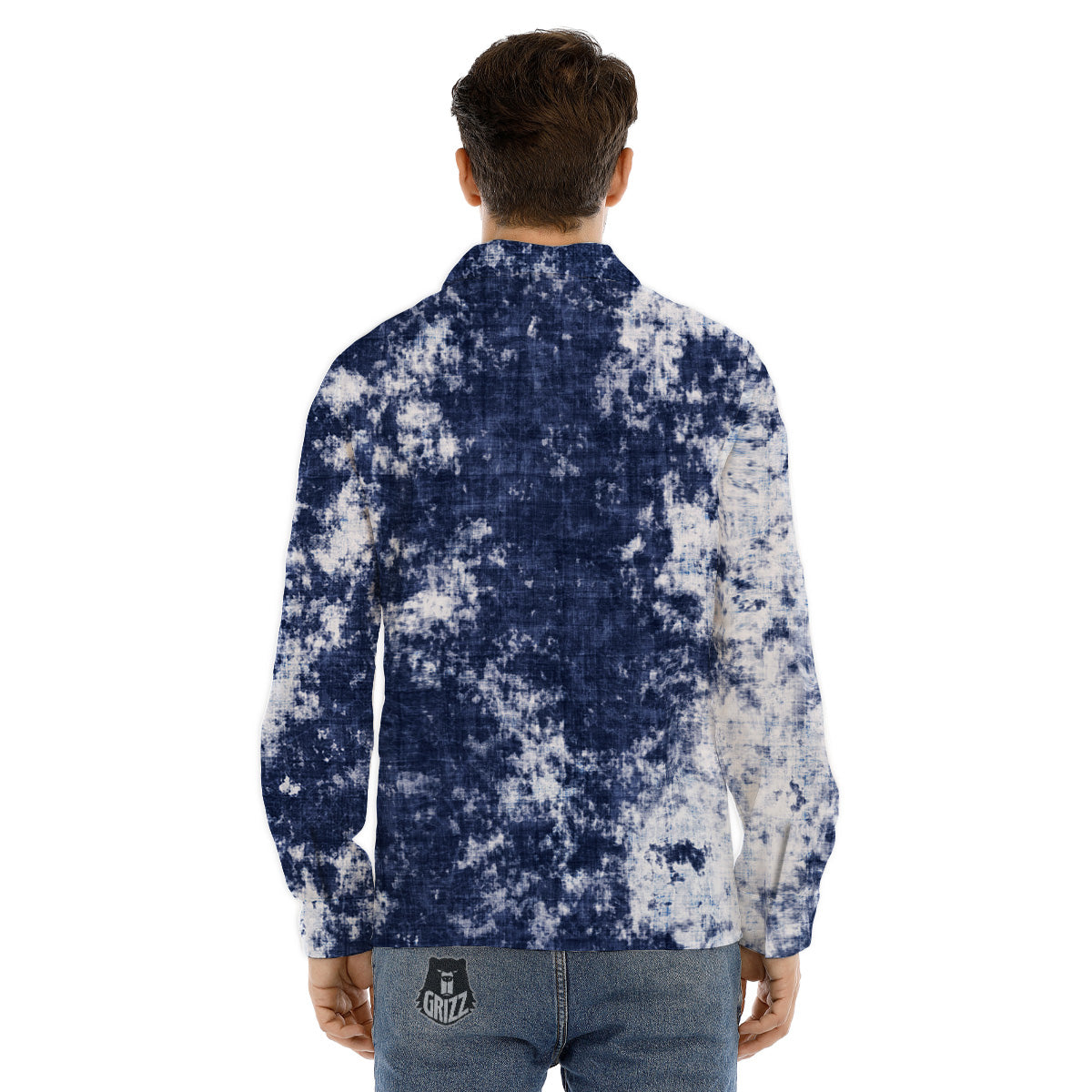 UFO On Planet Earth Print Men's Dress Shirts-grizzshop