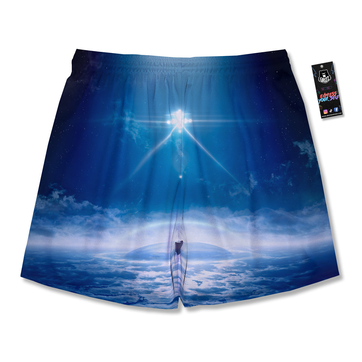 UFO On Planet Earth Print Men's Running Shorts-grizzshop
