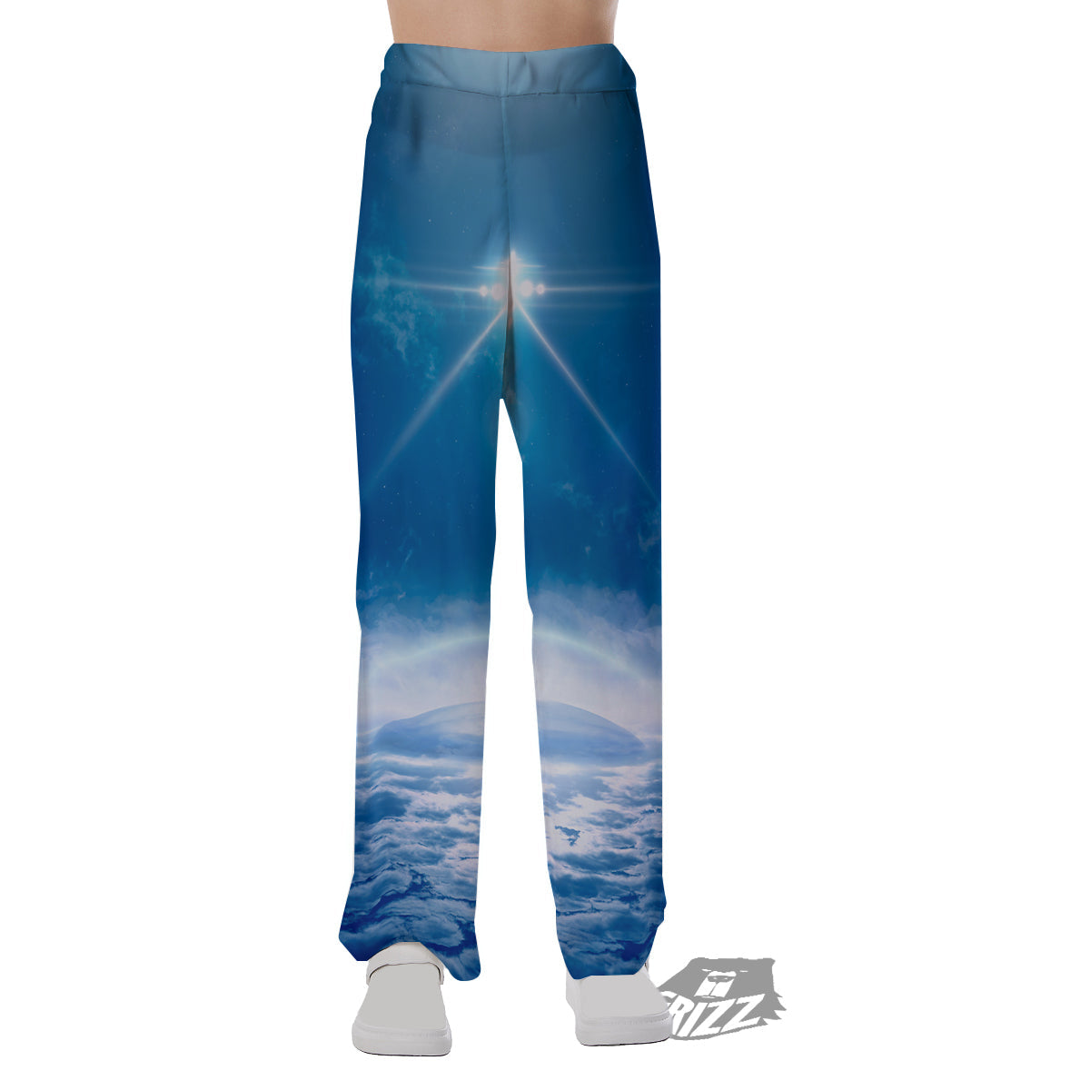 UFO On Planet Earth Print Pajama Pants-grizzshop
