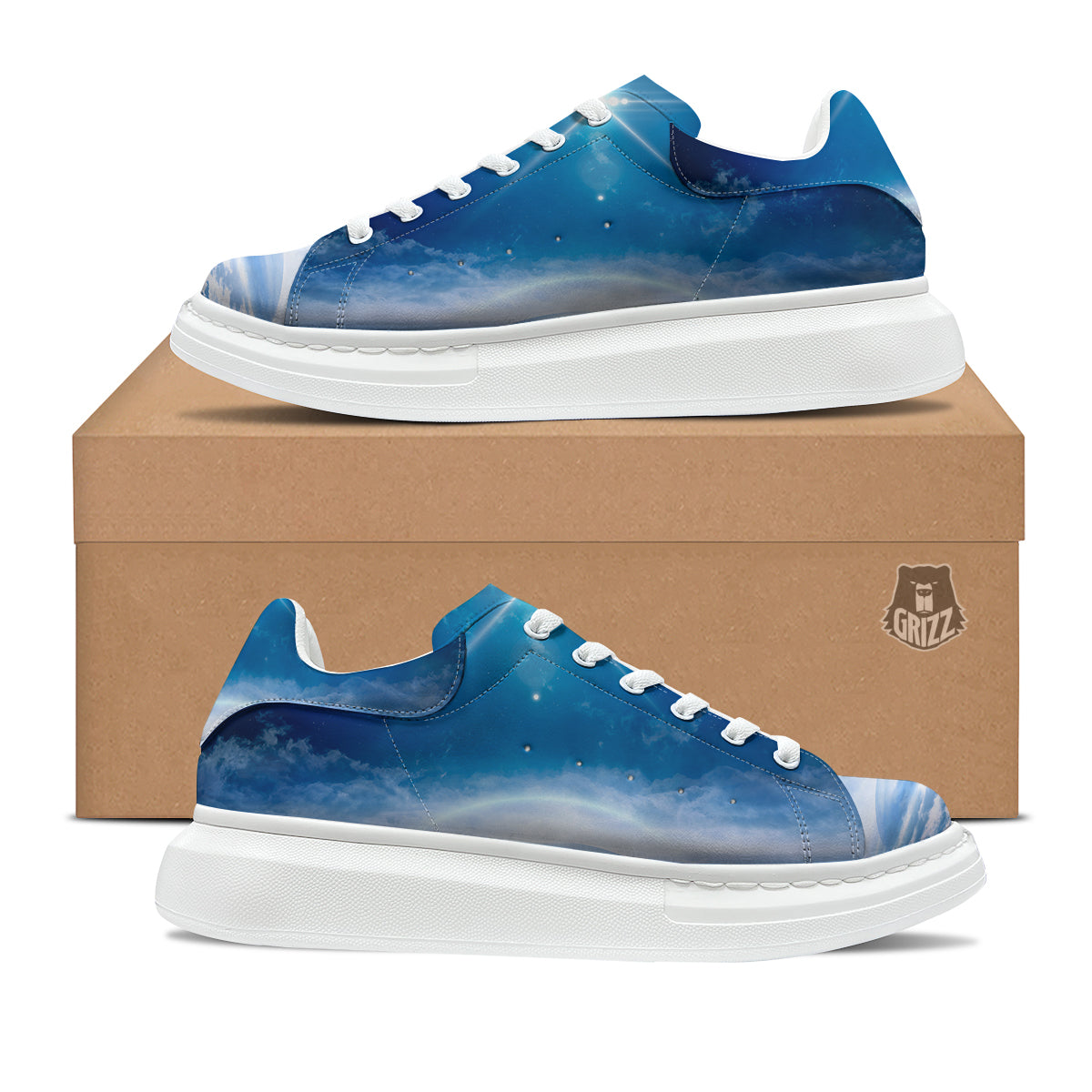 UFO On Planet Earth Print Platform Shoes-grizzshop