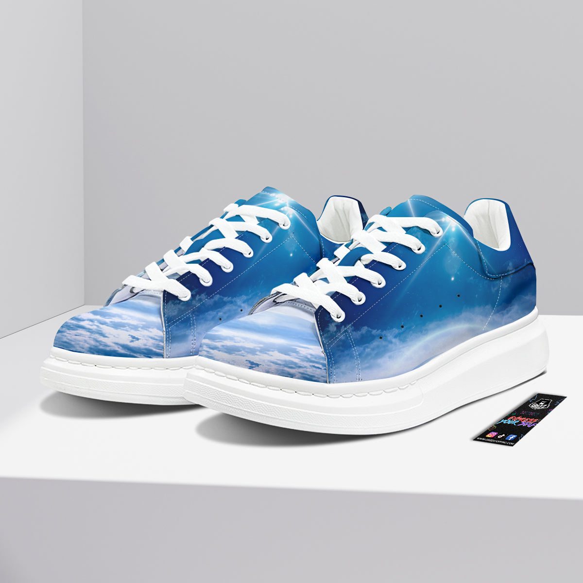 UFO On Planet Earth Print Platform Shoes-grizzshop