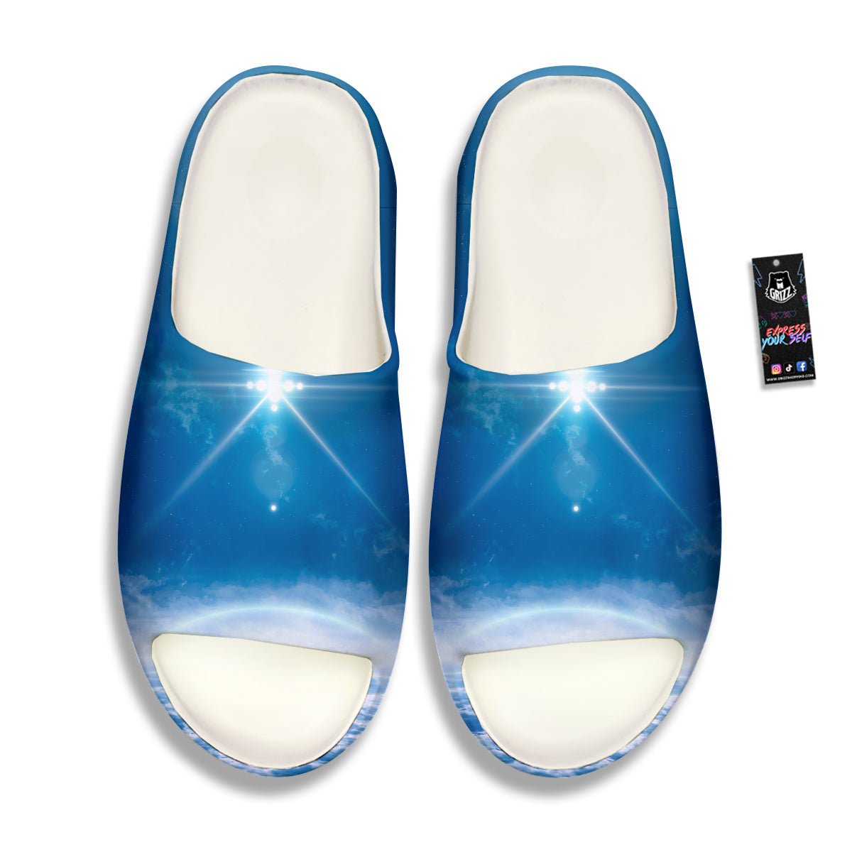 UFO On Planet Earth Print Sandals-grizzshop