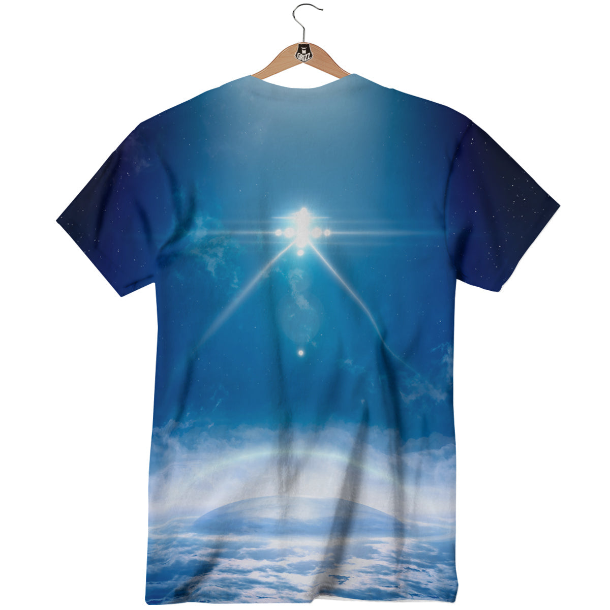 UFO On Planet Earth Print T-Shirt-grizzshop