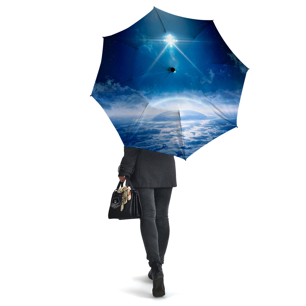 UFO On Planet Earth Print Umbrella-grizzshop