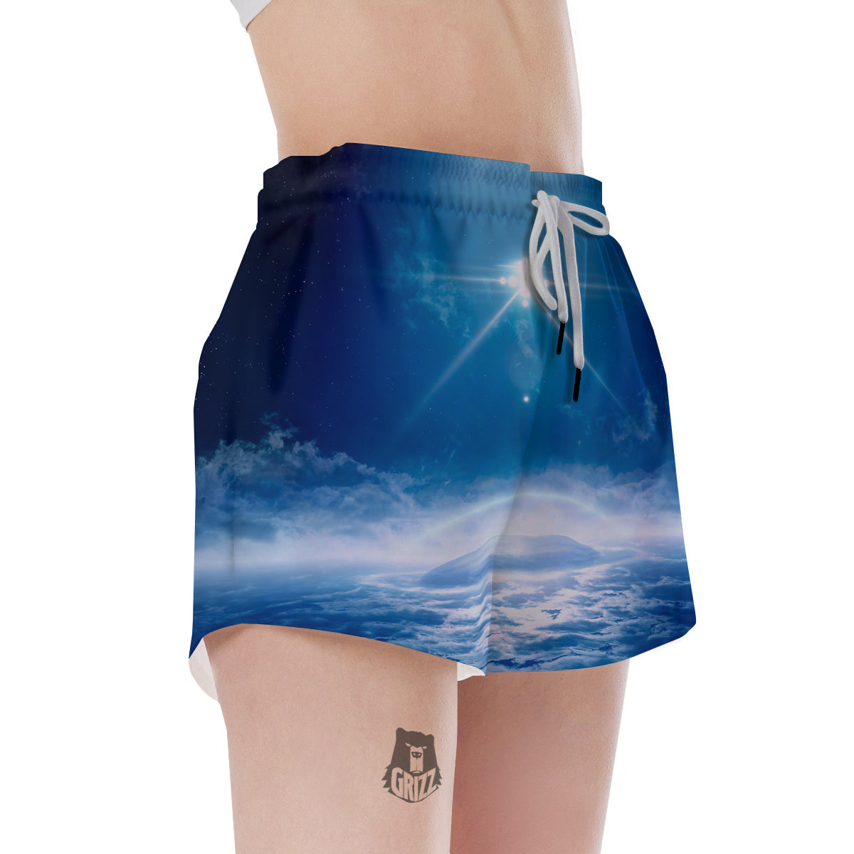 UFO On Planet Earth Print Women's Shorts-grizzshop