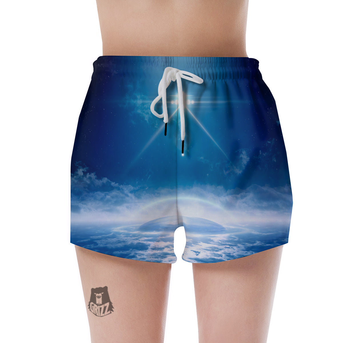 UFO On Planet Earth Print Women's Shorts-grizzshop