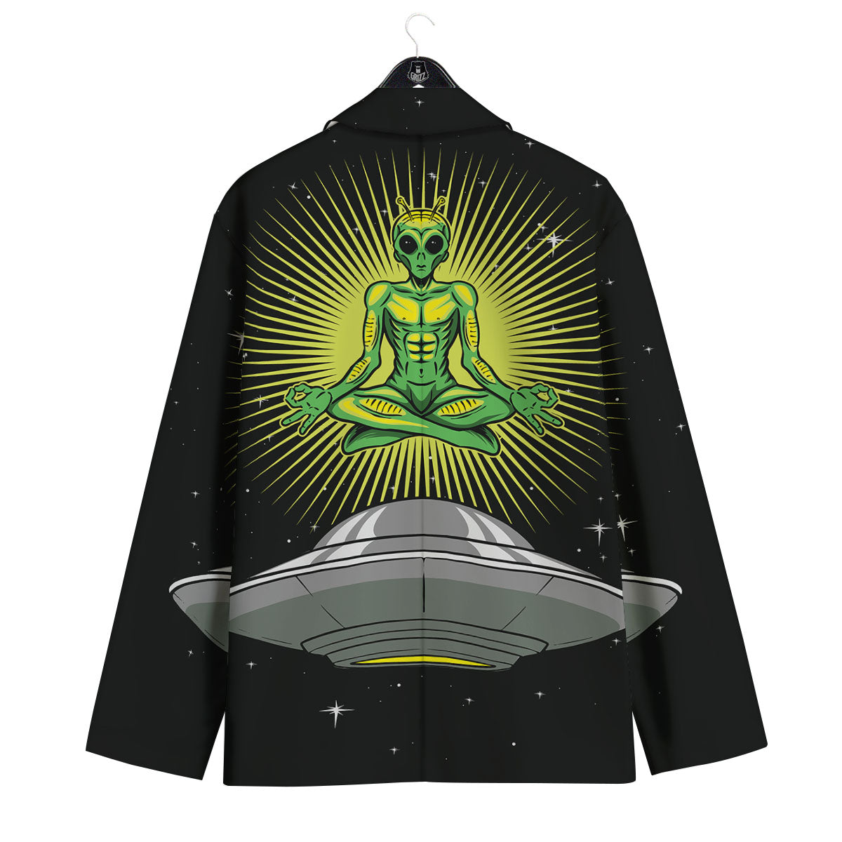 UFO Space Green Alien Print Men's Sport Coat-grizzshop