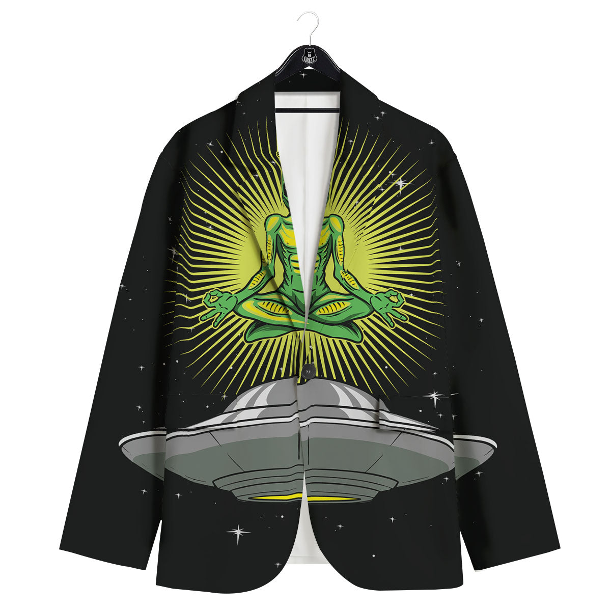 UFO Space Green Alien Print Men's Sport Coat-grizzshop