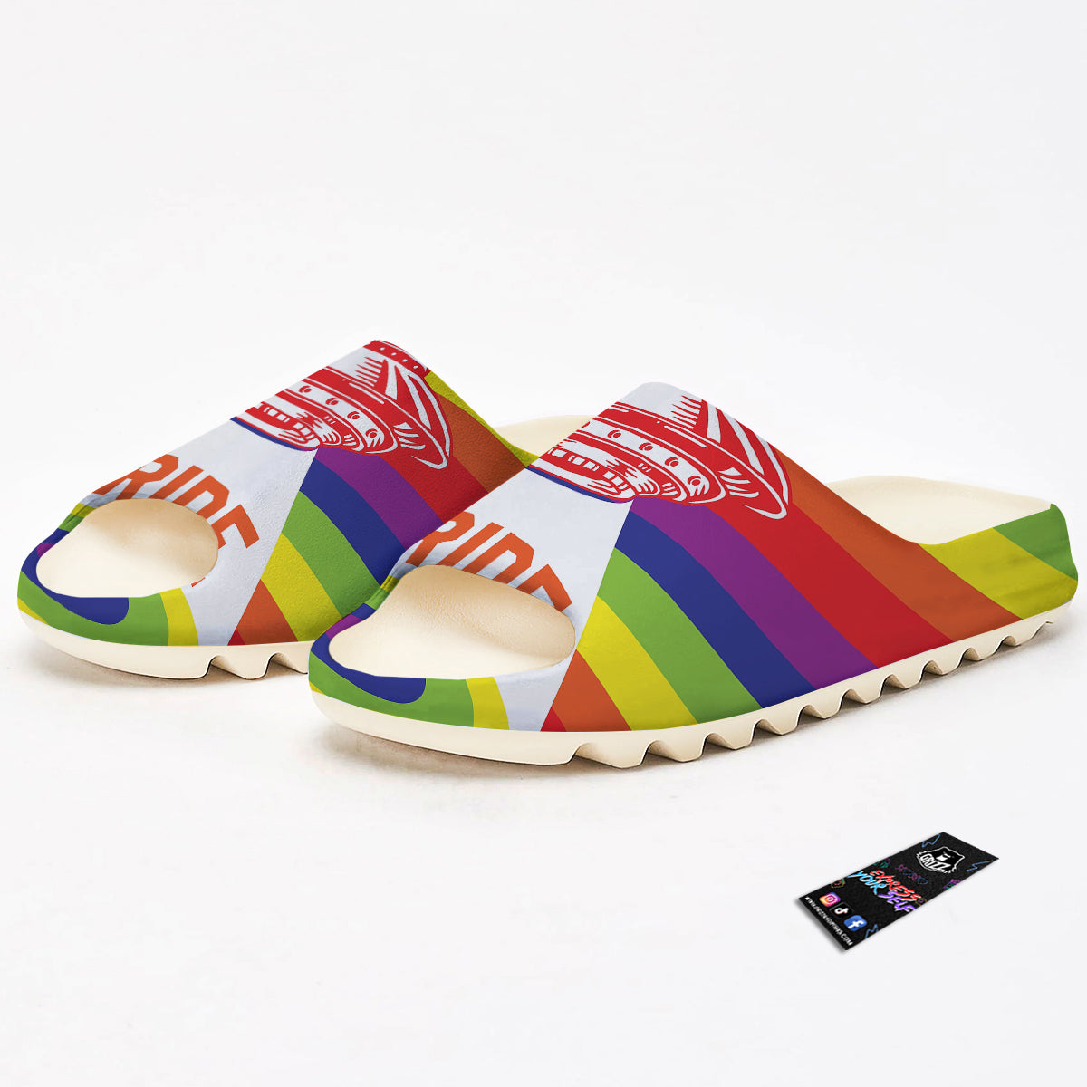 UFO LGBT Pride Rainbow Print Sandals