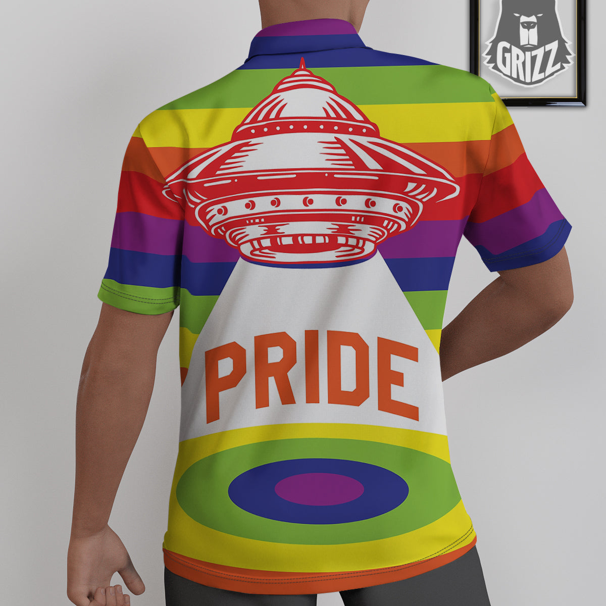 UFO LGBT Pride Rainbow Print Untucked Shirts-grizzshop