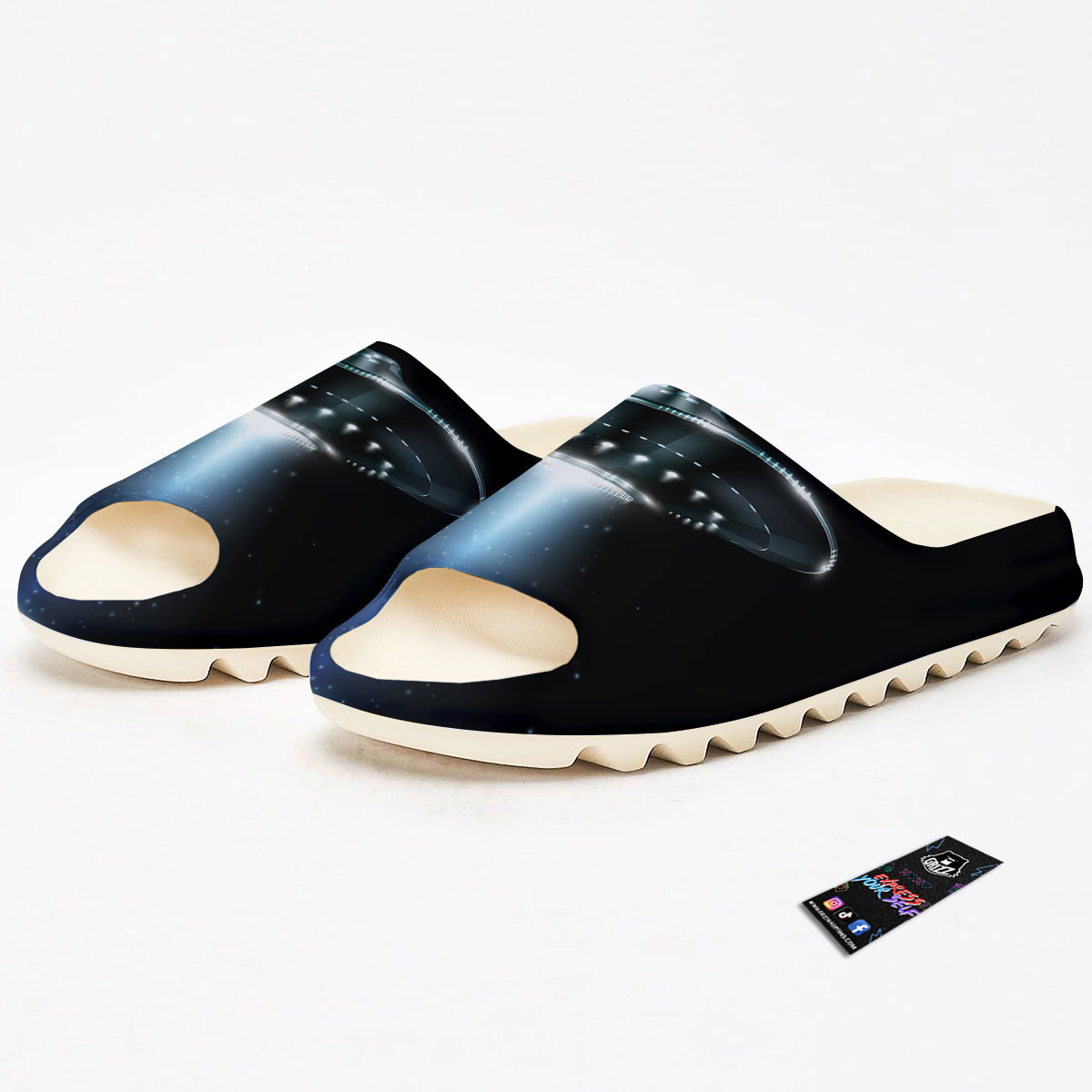 UFO Night Dark Print Sandals-grizzshop