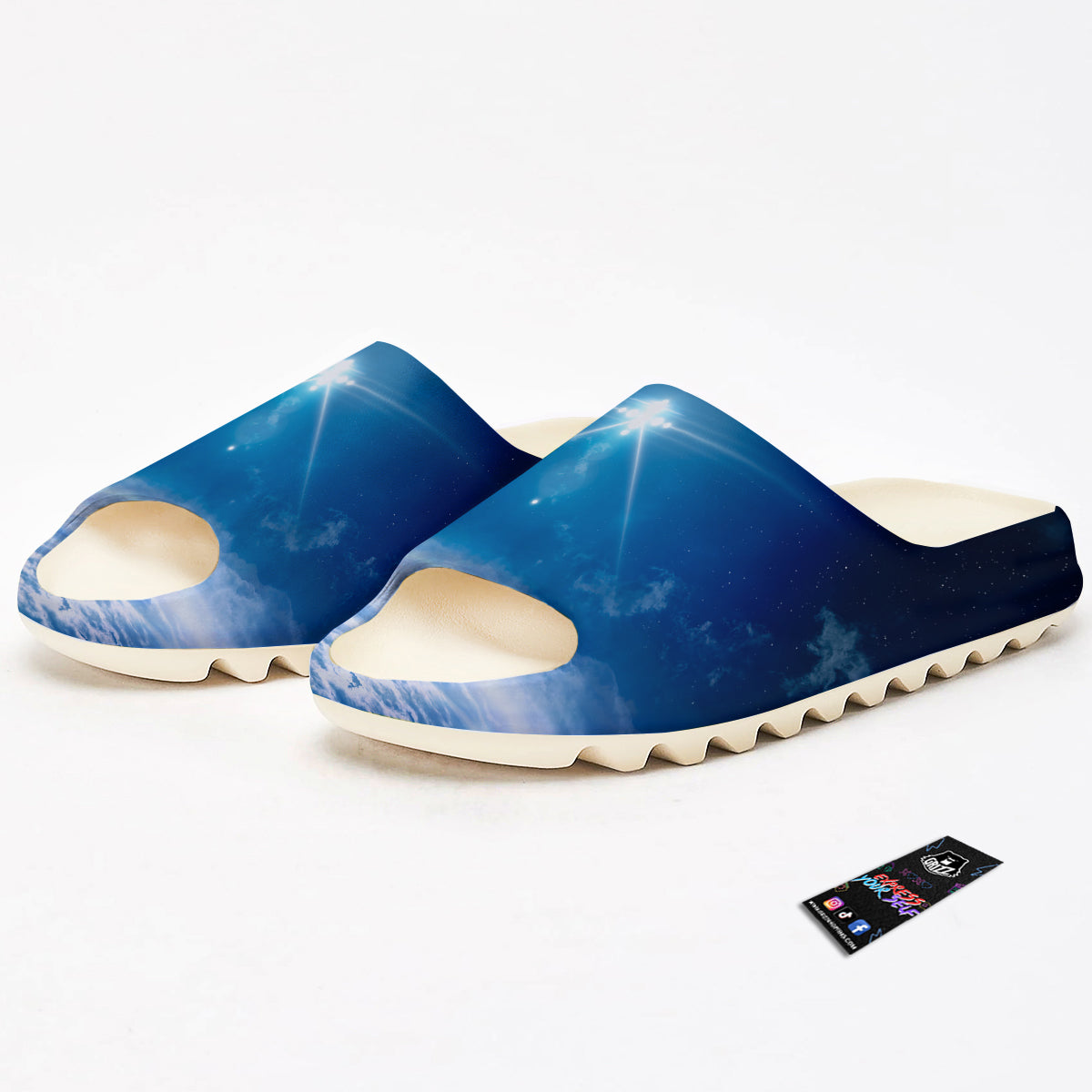 UFO On Planet Earth Print Sandals