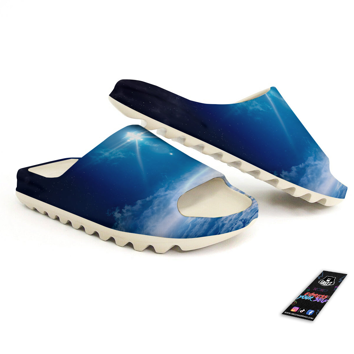 UFO On Planet Earth Print Sandals
