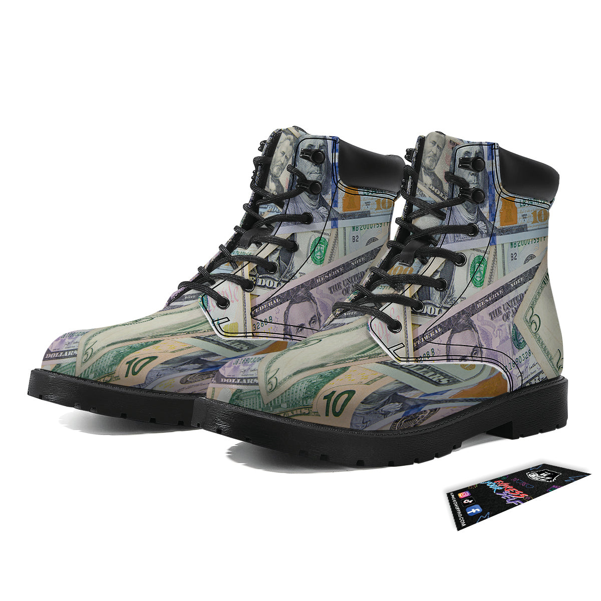US Dollar Print Boots-grizzshop