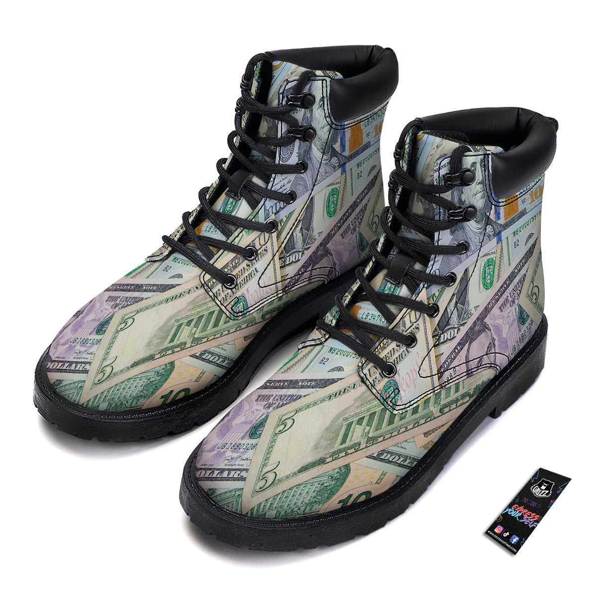 US Dollar Print Boots-grizzshop