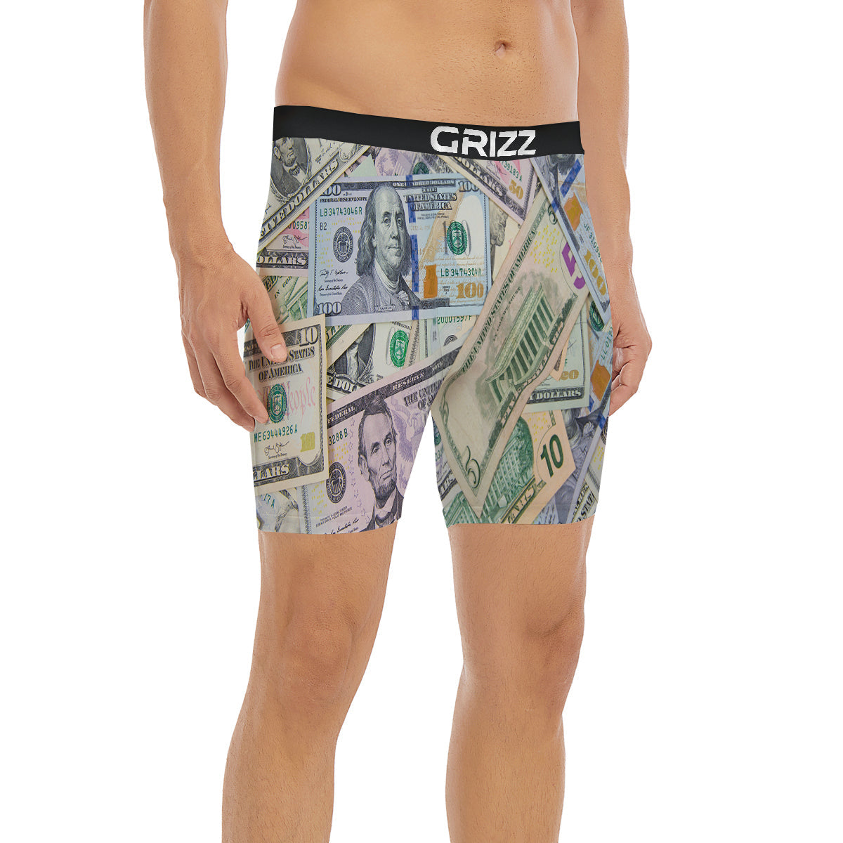 US Dollar Print Boxer Briefs-grizzshop
